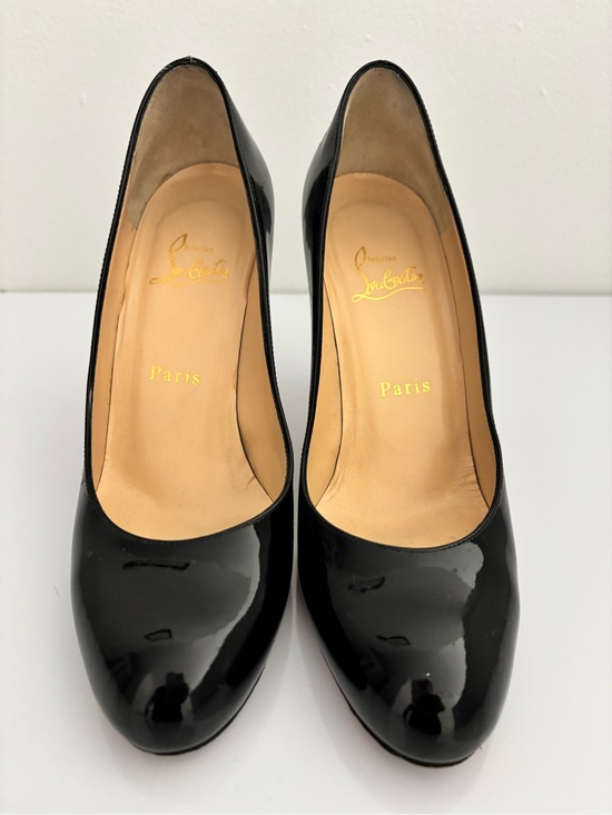 Christian Louboutin Shoes - Christian Louboutin Black Patent Leather Round-Toe Pumps